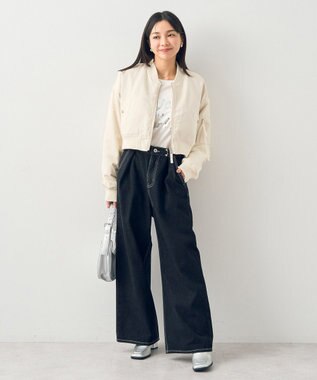 earth music&ecology ファーリバーシブルショートＭＡ－１ Ivory