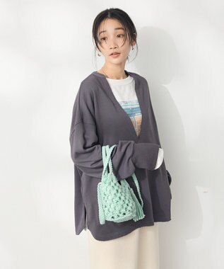 CRAFT STANDARD BOUTIQUE TC裏毛Ｖネックプルオーバー Black