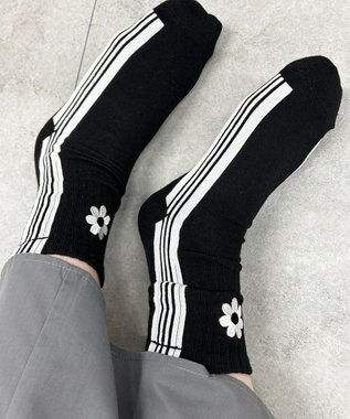 WEGO サイドラインクルーソックス ブラック