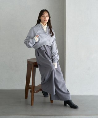 earth music&ecology ファーリバーシブルショートＭＡ－１ Blue Gray