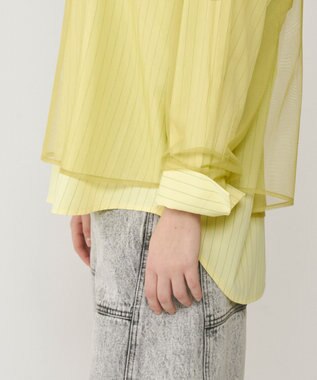 GRACE CONTINENTAL チュールレイヤードシャツ イエロー
