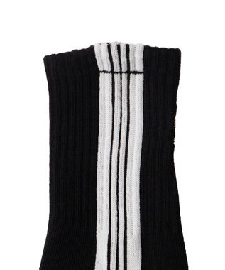 WEGO サイドラインクルーソックス ブラック