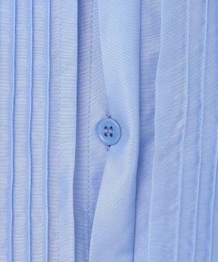 ICB 【洗える】 セシェシルキーローン シャツブラウス スカイブルー系