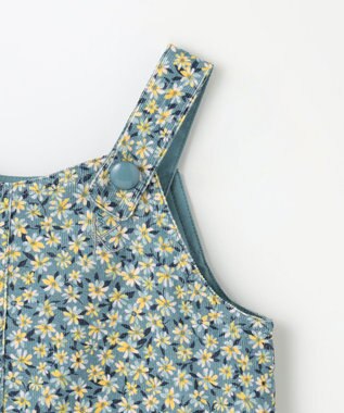 組曲 KIDS 【100㎝】モノトーンフラワーコーデュロイ ワンピース ブルー系5