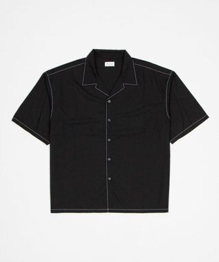 WEGO 【ユニセックス着用ITEM/SMLサイズ展開】 TRオープンカラーシャツ（SS） ブラック