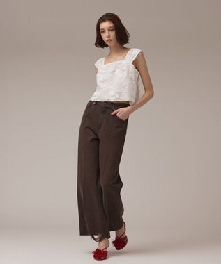 GRACE CONTINENTAL チュール刺繍トップ ホワイト