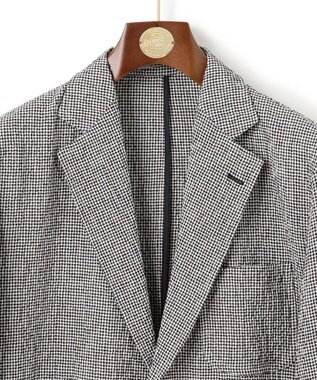 J.PRESS MEN リネン×シアサッカーの清涼感【高通気性】ストレッチリネンシアサッカー ジャケット ブラウン系3