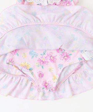 ANY KIDS 花柄×レース ワンピース水着 ピンク