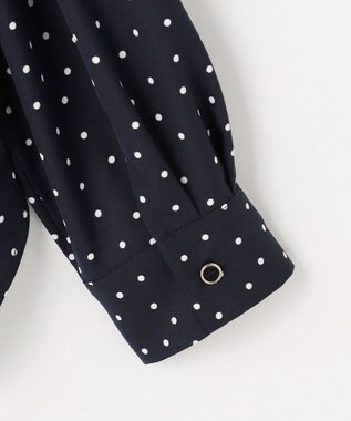 ANY SIS ラッフルレイヤード ブラウス ネイビードット