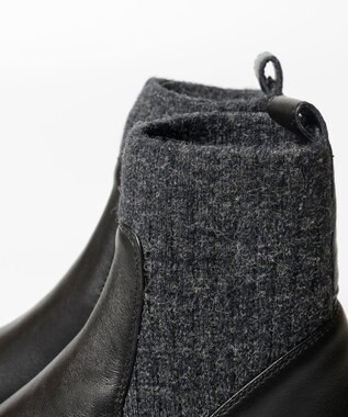 BONTRE 【UNISA/ウニサ】リブニットショートブーツ ブラック