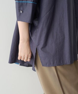 YECCA VECCA ペーパータッチドルマンシャツ Navy