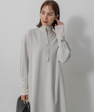 組曲 S ウーステッドライク ワンピース ライトグレー系
