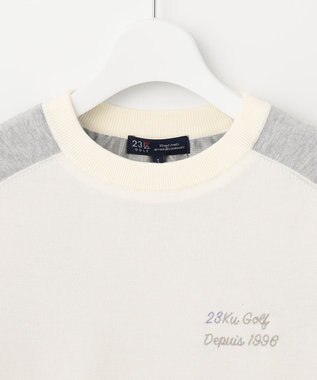 23区GOLF 【WOMEN】【洗える】トロンプルイユ ニット アイボリー系