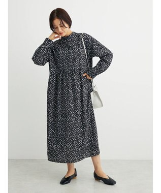 Green Parks ２ｗａｙ小花柄ギャザーシャツワンピース Black