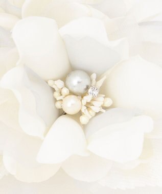 J.PRESS LADIES トリプル コサージュ ホワイト系