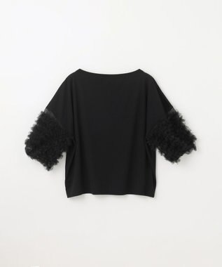 GRACE CONTINENTAL チュールフリルスリーブトップ ブラック