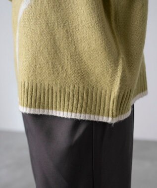 WEGO 【25年秋冬新作】ニュアンスライン配色プルオーバー グリーンその他