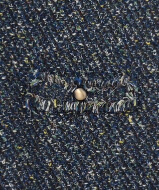 自由区 ミックスツイードニット  ベスト リッツブルー系