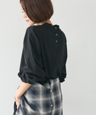 CRAFT STANDARD BOUTIQUE モックネックリングドット長袖プルオーバー Black