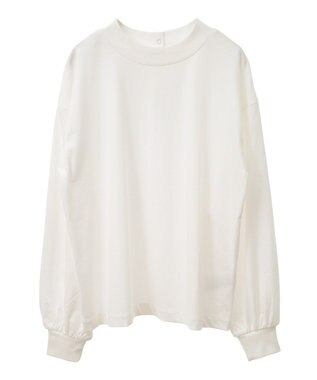 CRAFT STANDARD BOUTIQUE モックネックリングドット長袖プルオーバー White