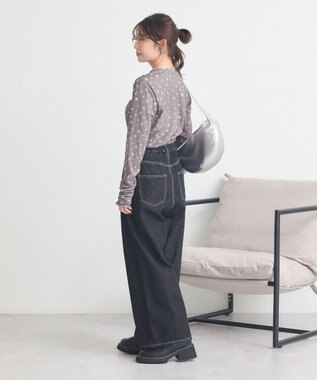 earth music&ecology ハイネックフラワーメロープルオーバー Light Gray