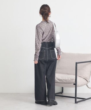 earth music&ecology ハイネックフラワーメロープルオーバー Light Gray