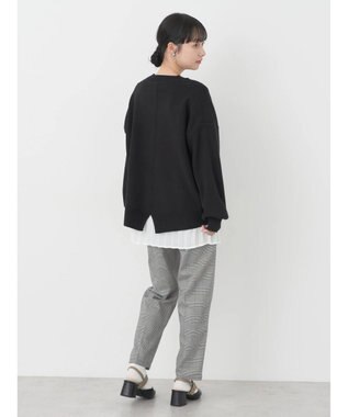 earth music&ecology アンチピリングバックスリットプルオーバー Black