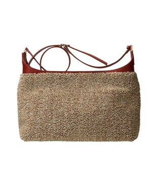 INTER-CHAUSSURES 【Christian Villa】異素材コンビショルダーバッグ ブラウンコンビ