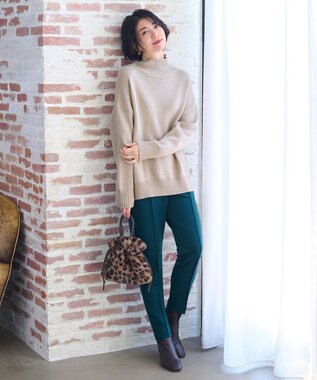 ANY any HEAT テーパードパンツ ピーコックグリーン