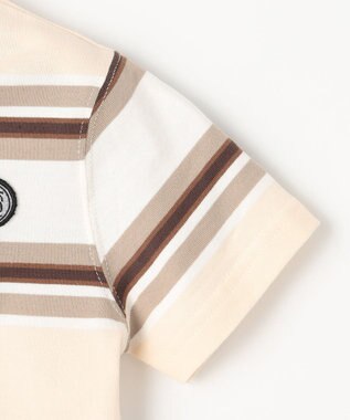 J.PRESS KIDS 【110-130cm】マルチボーダー 半袖ポロシャツ ベージュ系1