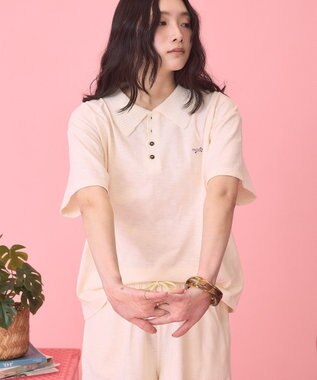 AMERICAN HOLIC 【PENNEY'S】配色ポロ+ショートパンツ Ivory
