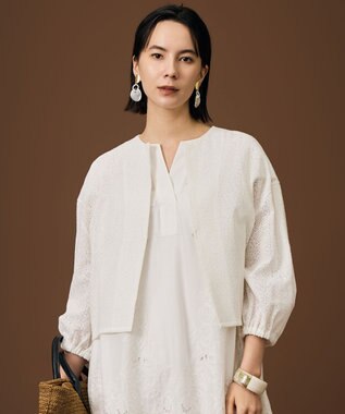 自由区 L テクスチャージャージーレーシー カーディガン