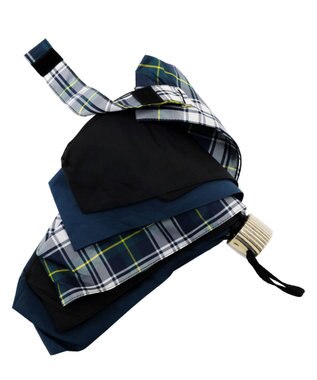 +RING 【プラスリング】【数量限定】【UVカット90%以上】UNISEX 晴雨兼用 折傘 53cm CHK TX4MT53F 紺