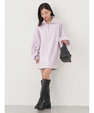 earth music&ecology スタンドｚｉｐダンボールチュニック Light Pink