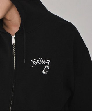 WEGO 【ユニセックス着用ITEM/MLサイズ展開】別注BENDAVISグラフィックジップパーカー ブラック