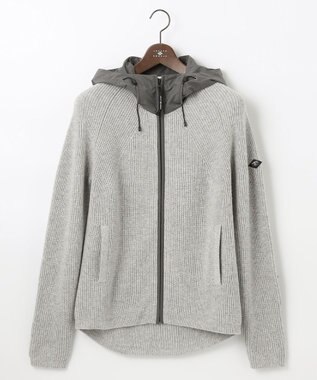 JOSEPH ABBOUD MOUNTAIN 【UNISEX】リサイクルウールポリ ニットパーカー ライトグレー系