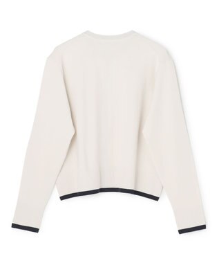 UNFILO L マイビューティニット バイカラー カーディガン グレージュ×ブラック