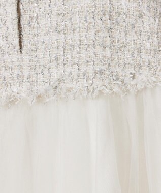 GRACE CONTINENTAL ツイードコンビチュールスカート ホワイト