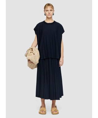 JOSEPH 【洗える】コットンプリッセ　ラウンドネックTシャツ Navy