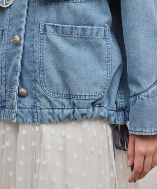 GRACE CONTINENTAL ケープ付カバーオールジャケット サックス