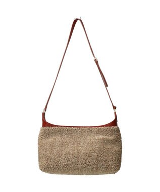 INTER-CHAUSSURES 【Christian Villa】異素材コンビショルダーバッグ ブラウンコンビ