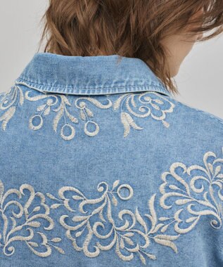 GRACE CONTINENTAL ケープ付カバーオールジャケット サックス