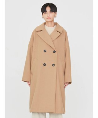 AMERICAN HOLIC 中空ＦＩＢＥＲドロップショルダーチェスターコート Camel