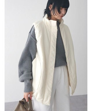 Green Parks 中わたスタンドカラーベスト Ivory