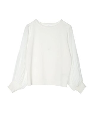 Green Parks プリーツ袖ニットプルオーバー Off White