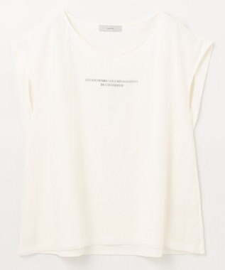 ANY チュールデザインフレンチスリーブTシャツ オフ