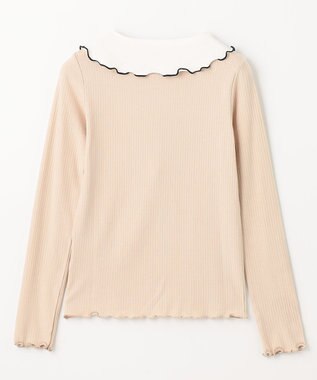 組曲 KIDS 【150-160cm】リブ襟 トップス ベージュ系