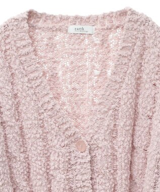 earth music&ecology ポコポコケーブルカーディガン Pink