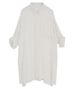 Green Parks Ｉ　ターンバック長袖レーヨンチュニック Stripe