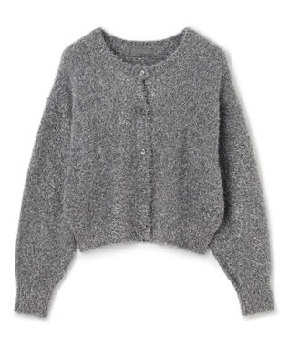 uncrave ラメ シャギー ニット カーディガン（uncrave STANDARD） シルバー×チャコール